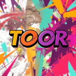 Create an image featuring the word 'TOOR' in a bold and visually striking font