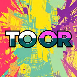 Create an image featuring the word 'TOOR' in a bold and visually striking font