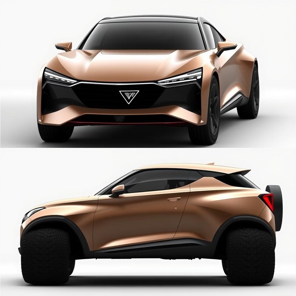 Create an exterior car design inspired by Pininfarina and SsangYong