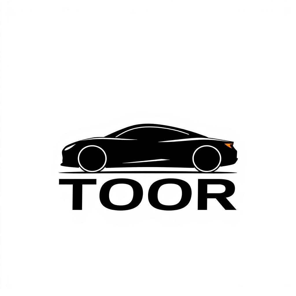 Create a logo concept for TOOR that includes a car silhouette