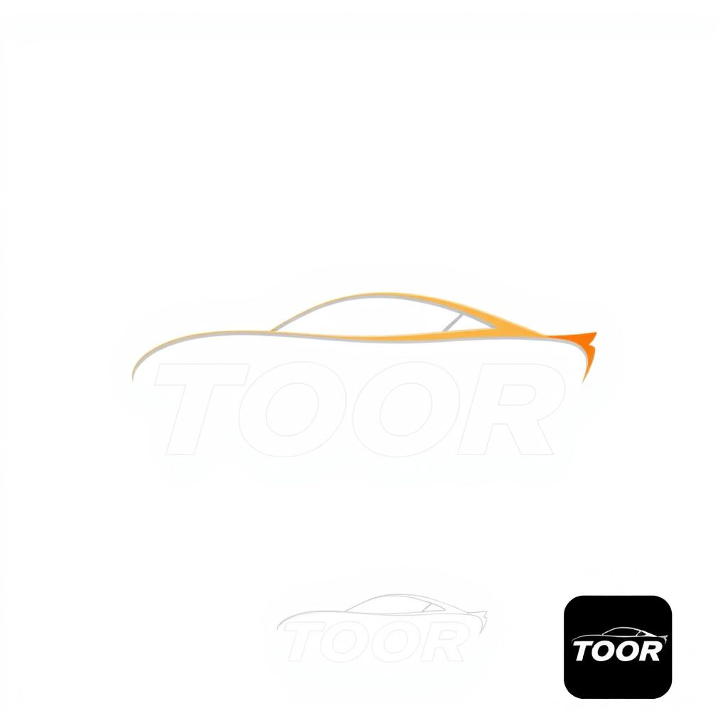 Create a logo concept for TOOR that includes a car silhouette