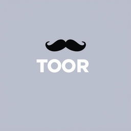 A logo concept for 'TOOR' featuring a stylized silhouette of a moustache and a car