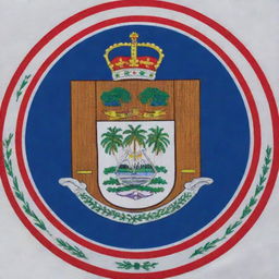 The flag of Belize, featuring a blue field with two red horizontal stripes, and in the center, Belize's coat of arms on a white disc.