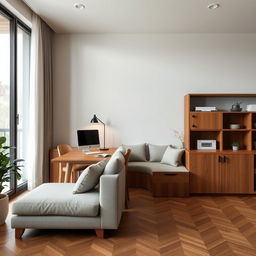 A workspace integrated with a family dining room