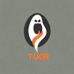 Design a logo for TOOR that incorporates elements of a ghost, speed, and fire