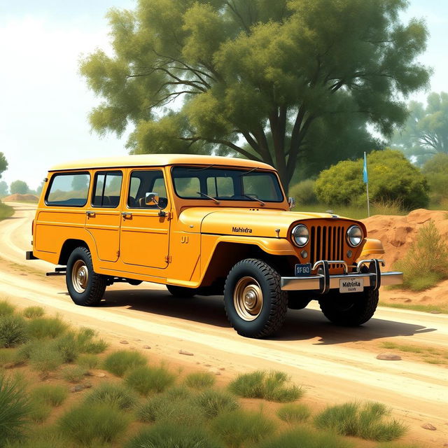 A detailed and realistic image of a Mahindra CJ500 station wagon