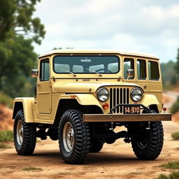 A detailed and realistic image of a Mahindra CJ500 station wagon