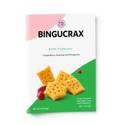 A proposal cover design for a product featuring innovative crackers with flavors such as sapodilla, soursop, and pomegranate