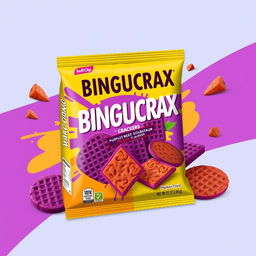 A visually captivating proposal cover design for a product featuring purple sweet potato crackers with an innovative soursop fruit flavor