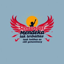 An inspiring design for a t-shirt that embodies the unyielding spirit of the Indonesian people in their quest for freedom