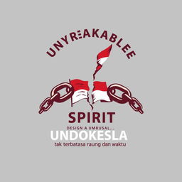 Create a t-shirt design that embodies the unyielding spirit of the Indonesian people in their quest for freedom