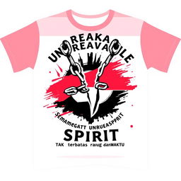 Create a t-shirt design that embodies the unyielding spirit of the Indonesian people in their quest for freedom