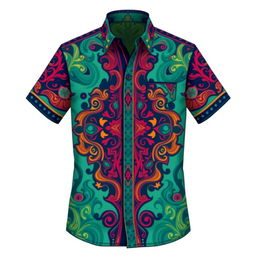 Design a stylish and modern shirt with intricate patterns and vibrant colors