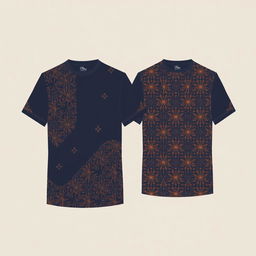 Design a casual t-shirt that incorporates simple batik patterns