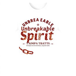 Create a design for a white t-shirt that incorporates simple batik patterns with the text 'Unbreakable Spirit - Merdeka Tanpa Batas'