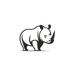 A logo featuring a majestic, bold rhinoceros, in a minimalist and modern style. 