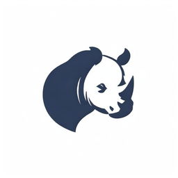 A logo featuring a majestic, bold rhinoceros, in a minimalist and modern style. 