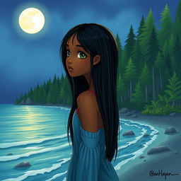 A cover illustration featuring a girl with dark skin and straight black hair