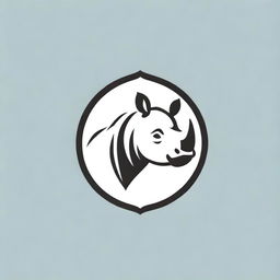 A logo of a rhinoceros elegantly curved on a wrench, with clean lines and a sense of strength and precision.