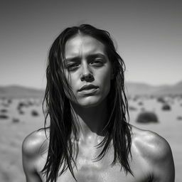 A black and white picture of a person in a hot and sultry environment