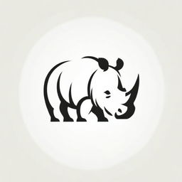 A sleek and modern logo of a rhinoceros, employing minimalistic design aesthetics with strong, bold lines and a monochrome color scheme.