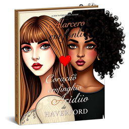 Create an authentic book cover featuring a romantic story of two girls