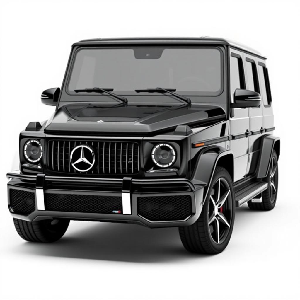 Create an image of a black Mercedes Benz AMG G63 car without the Mercedes Benz logo