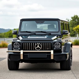 Create an image of a black Mercedes Benz AMG G63 car without the Mercedes Benz logo