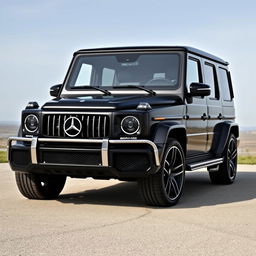 Create an image of a black Mercedes Benz AMG G63 car without the Mercedes Benz logo