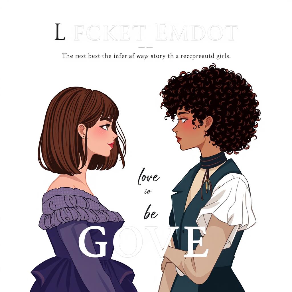 Create an authentic book cover for a story about a couple of girls, one elegant and the other more urban