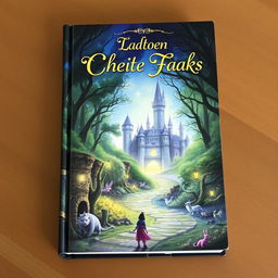 A captivating book cover featuring an enchanted forest with mystical creatures and a glowing pathway leading to an ancient castle