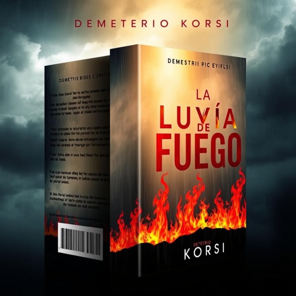 A book cover with the title 'La Lluvia De Fuego' and the author 'Demetrio Korsi'