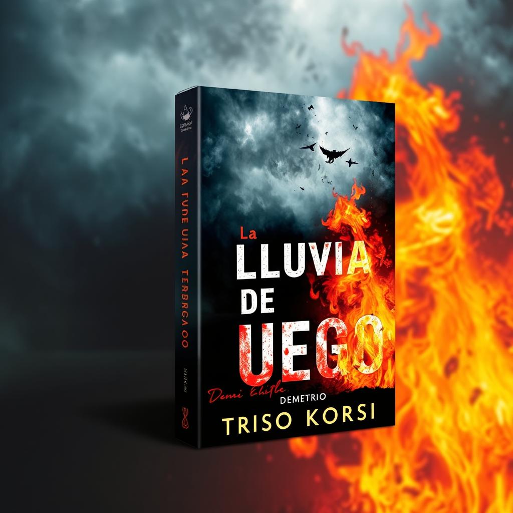 A book cover with the title 'La Lluvia De Fuego' and the author 'Demetrio Korsi'