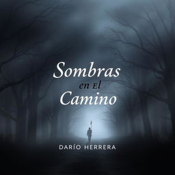 A book cover for the novel titled 'Sombras En El Camino' by the author 'Darío Herrera'