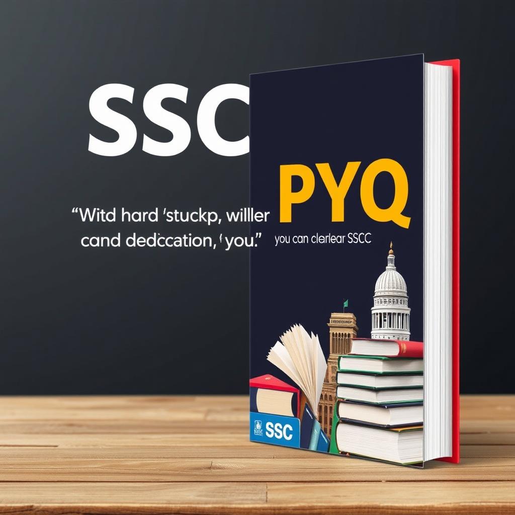 Create a title cover for a book with the title 'SSC PYQ'