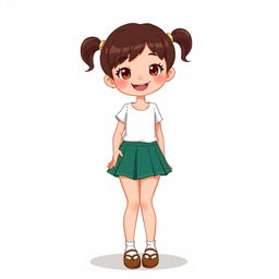 Create an image of a girl wearing a short skirt