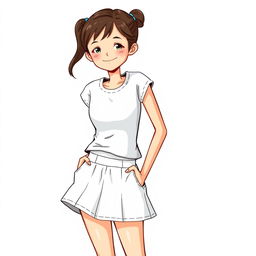 Create an image of a girl wearing a short skirt