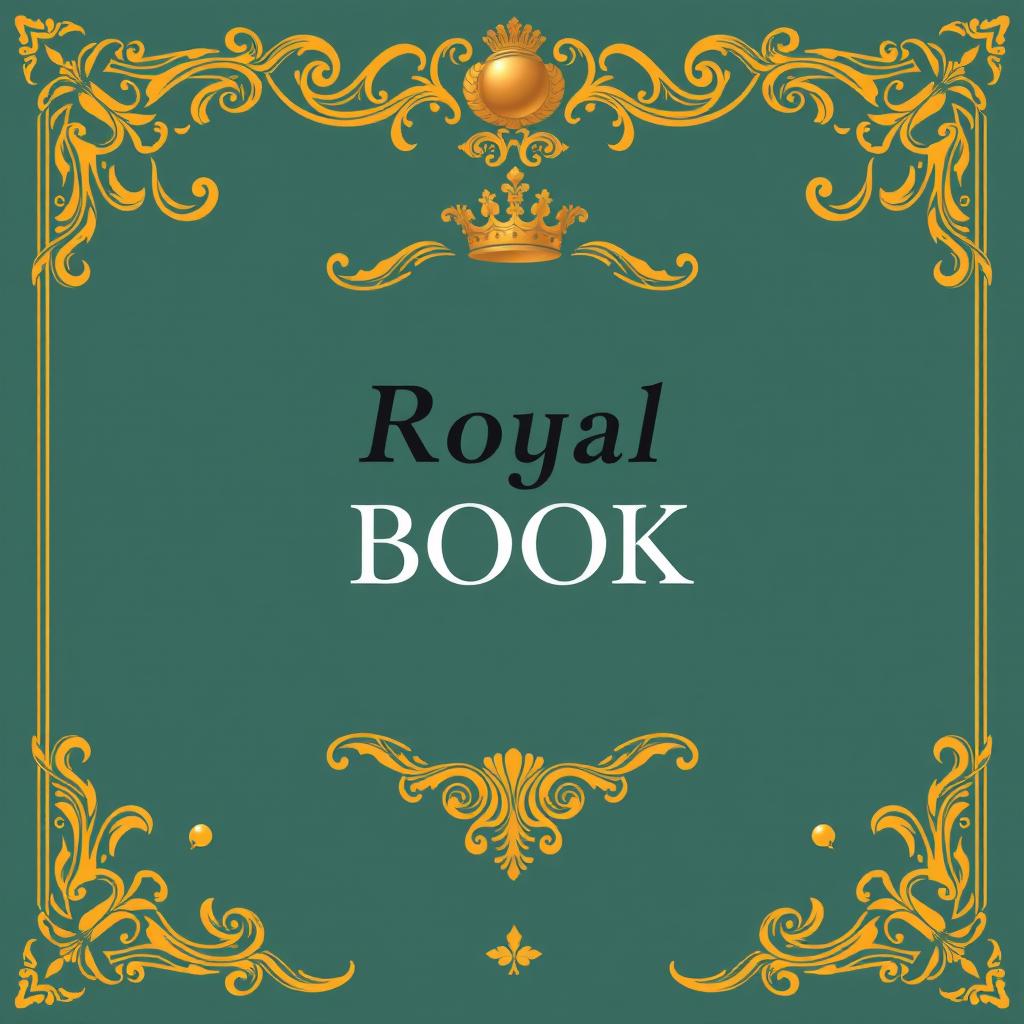 A vintage book cover design featuring classic ornaments and royal style