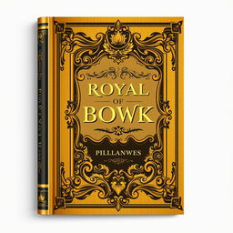 A vintage book cover design featuring classic ornaments and royal style