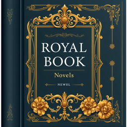 A vintage book cover design featuring classic ornaments and royal style