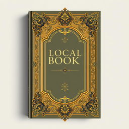 A vintage book cover design featuring classic ornaments and royal style