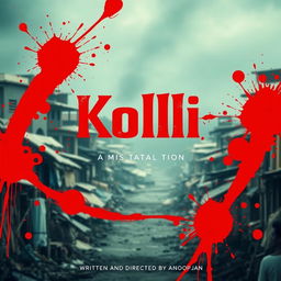 Create a movie poster titled 'Kolli' in Malayalam font, with the text 'Written and Directed by Anoop Jan