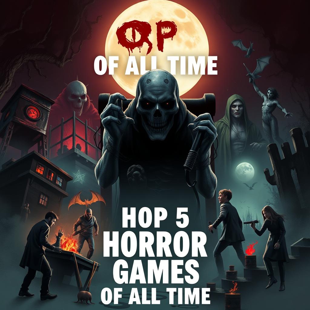 An illustration showcasing the top 5 horror games of all time