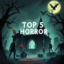 An illustration showcasing the top 5 horror games of all time