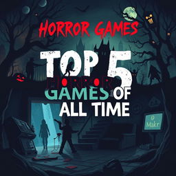 An illustration showcasing the top 5 horror games of all time