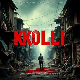 Create a movie poster with the title 'KOLLI' in Malayalam font