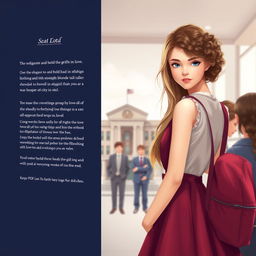 Create a digital book cover featuring two 17-year-old girls in love