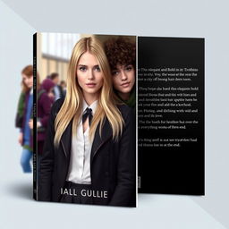 Create a digital book cover featuring two 17-year-old girls in love