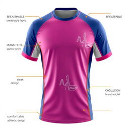 A detailed image of a sport shirt designed for athletes