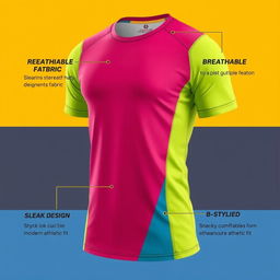 A detailed image of a sport shirt designed for athletes